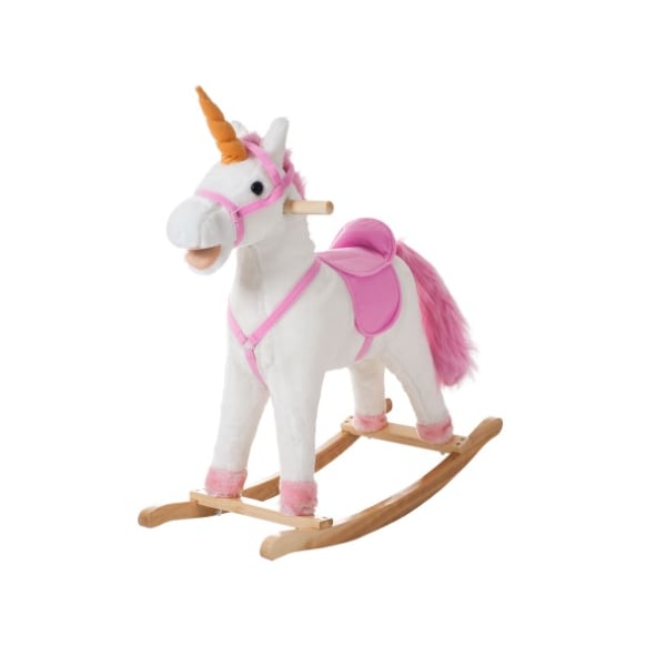 Toy Time Plush Rocking Horse - Ride-On Toy Unicorn